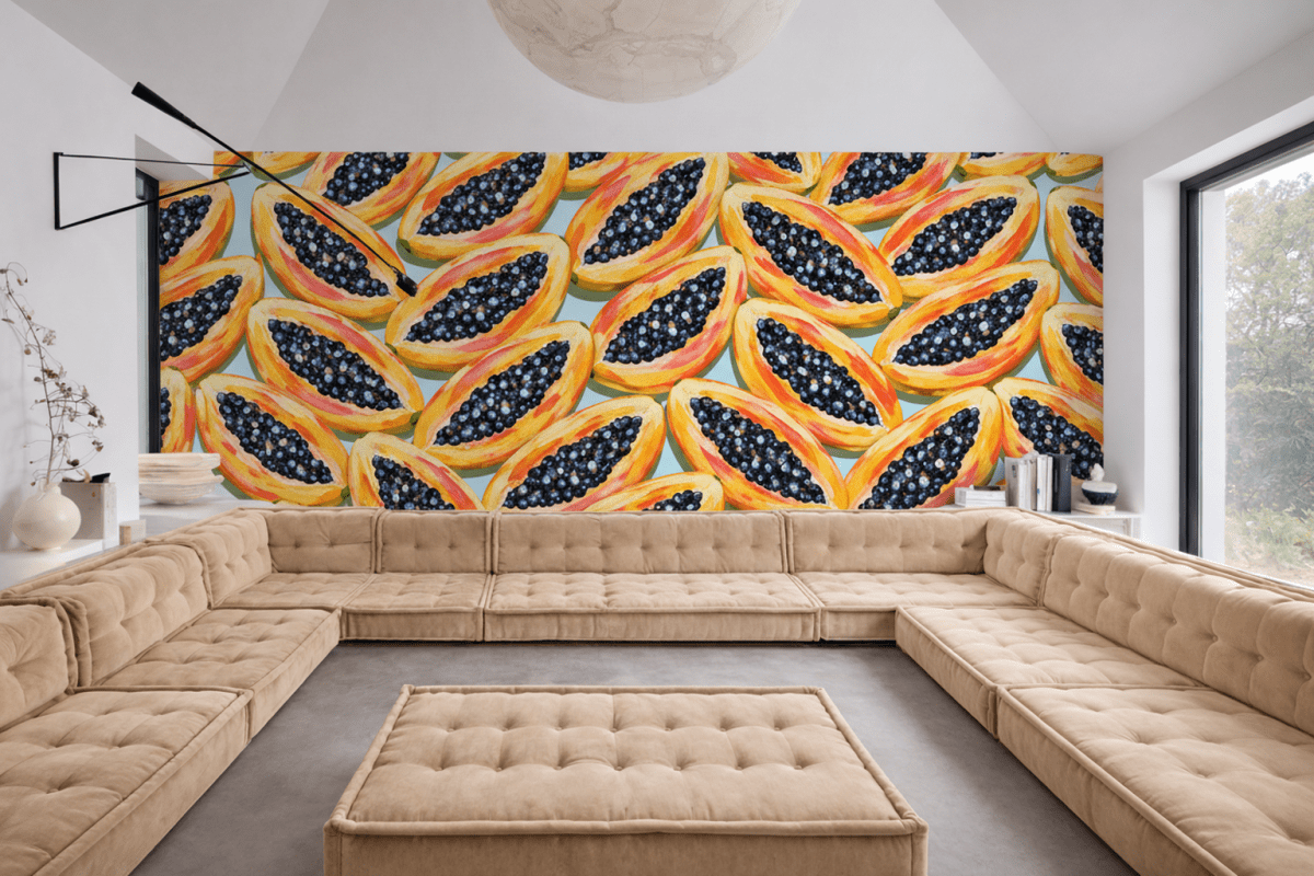 Sunlit Papaya Mosaic