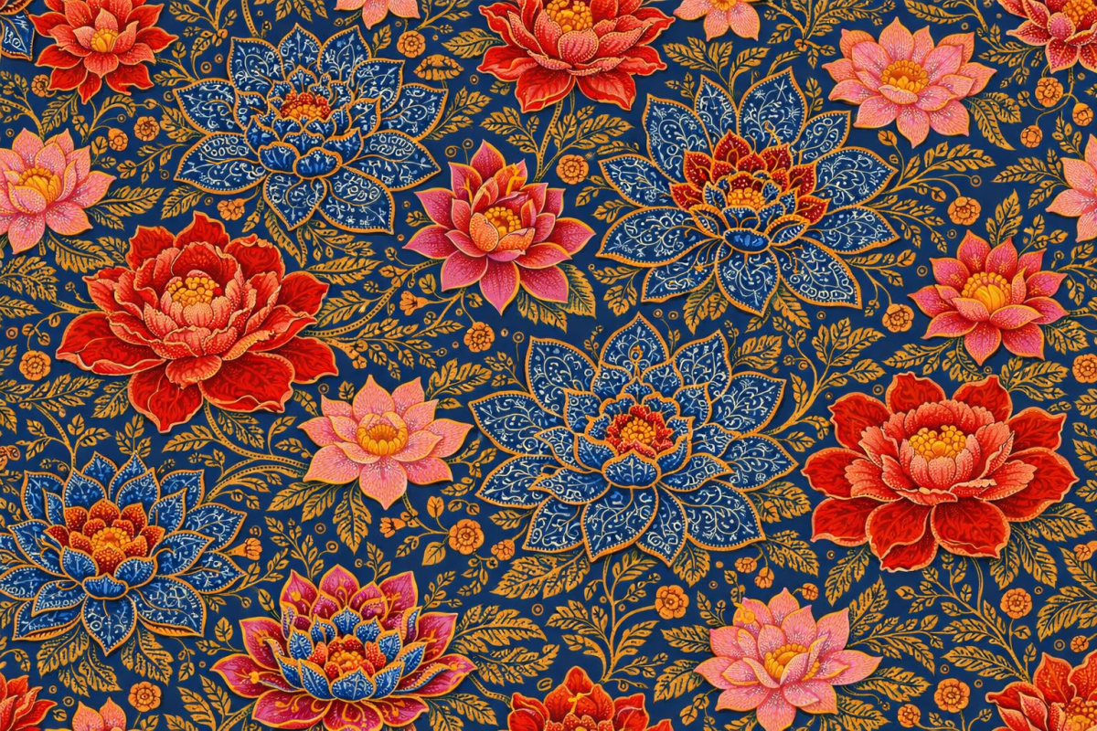 Silken Lotus Tapestry