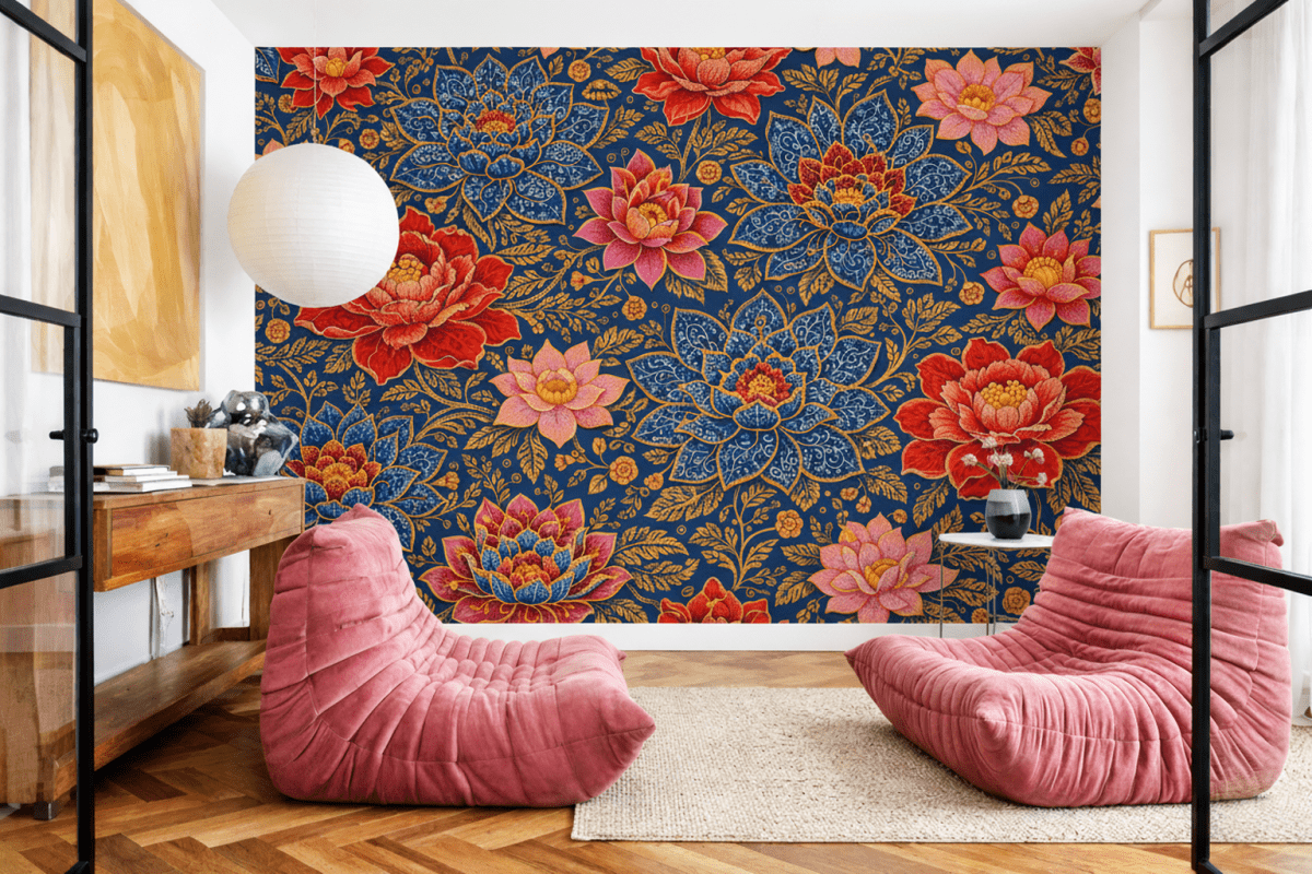 Silken Lotus Tapestry