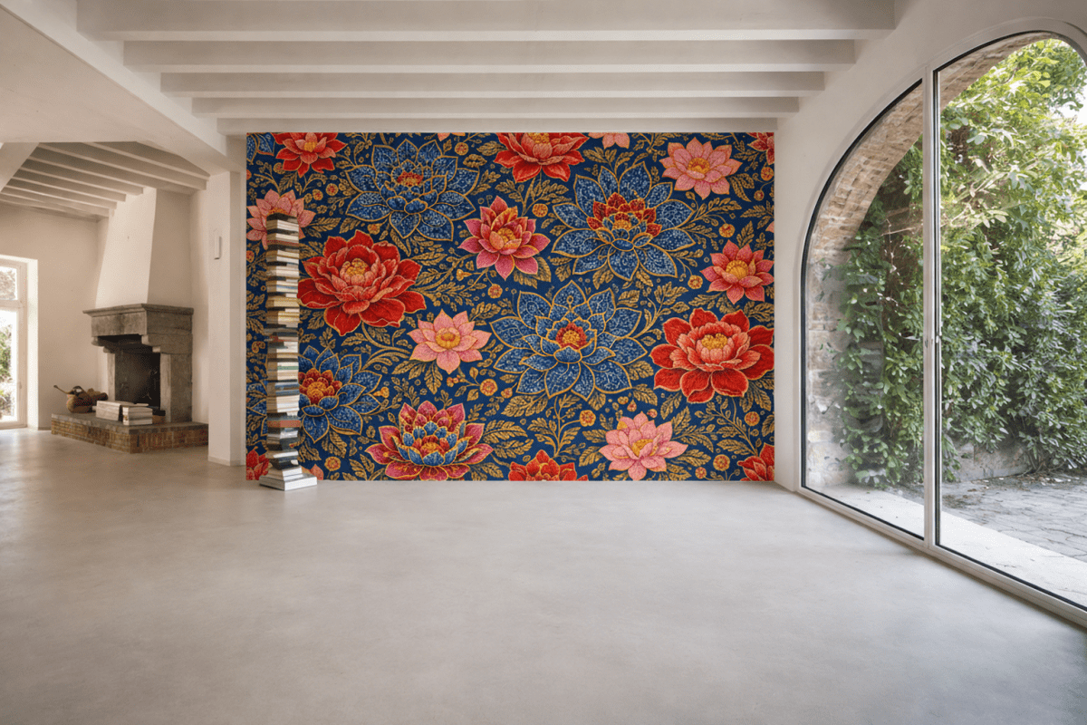 Silken Lotus Tapestry