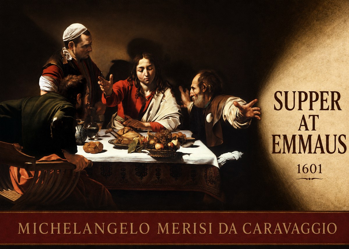 Michelangelo Merisi da Caravaggio Supper at Emmaus No4 - Poster
