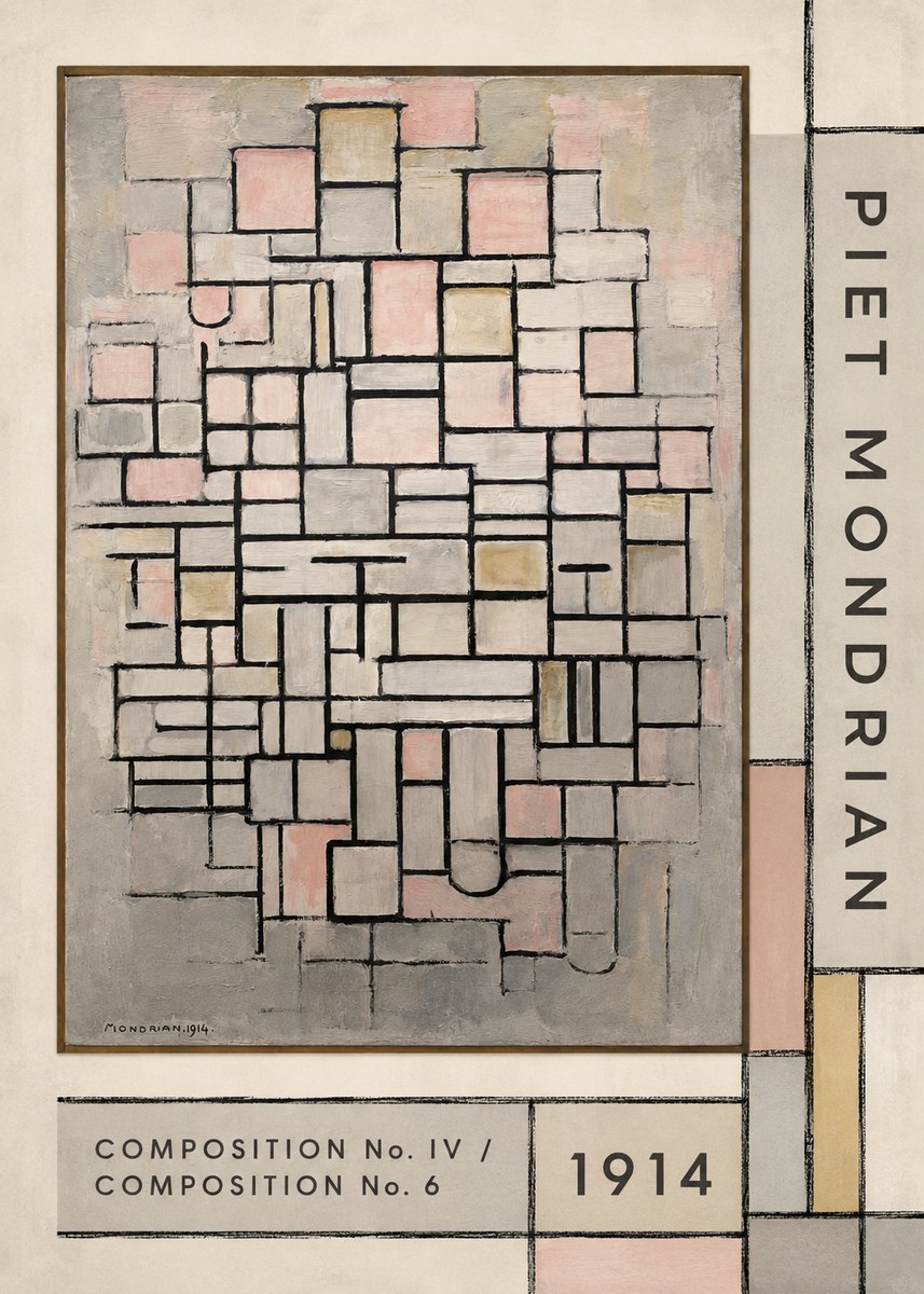 Piet Mondrian Composition No. Iv / Composition No. 6 No2 - Poster