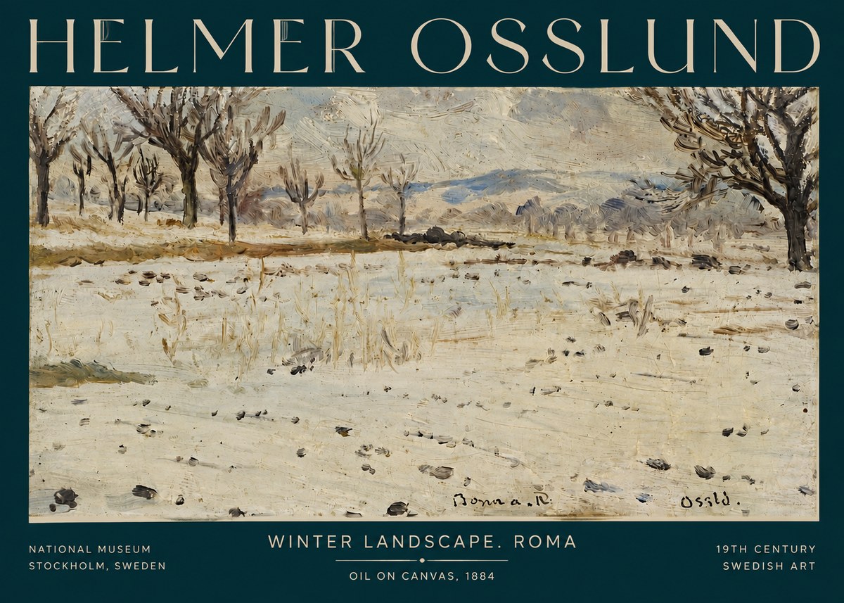 Helmer Osslund Winter Landscape. Roma No3 - Poster