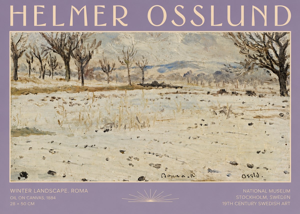 Helmer Osslund Winter Landscape. Roma No5 - Poster