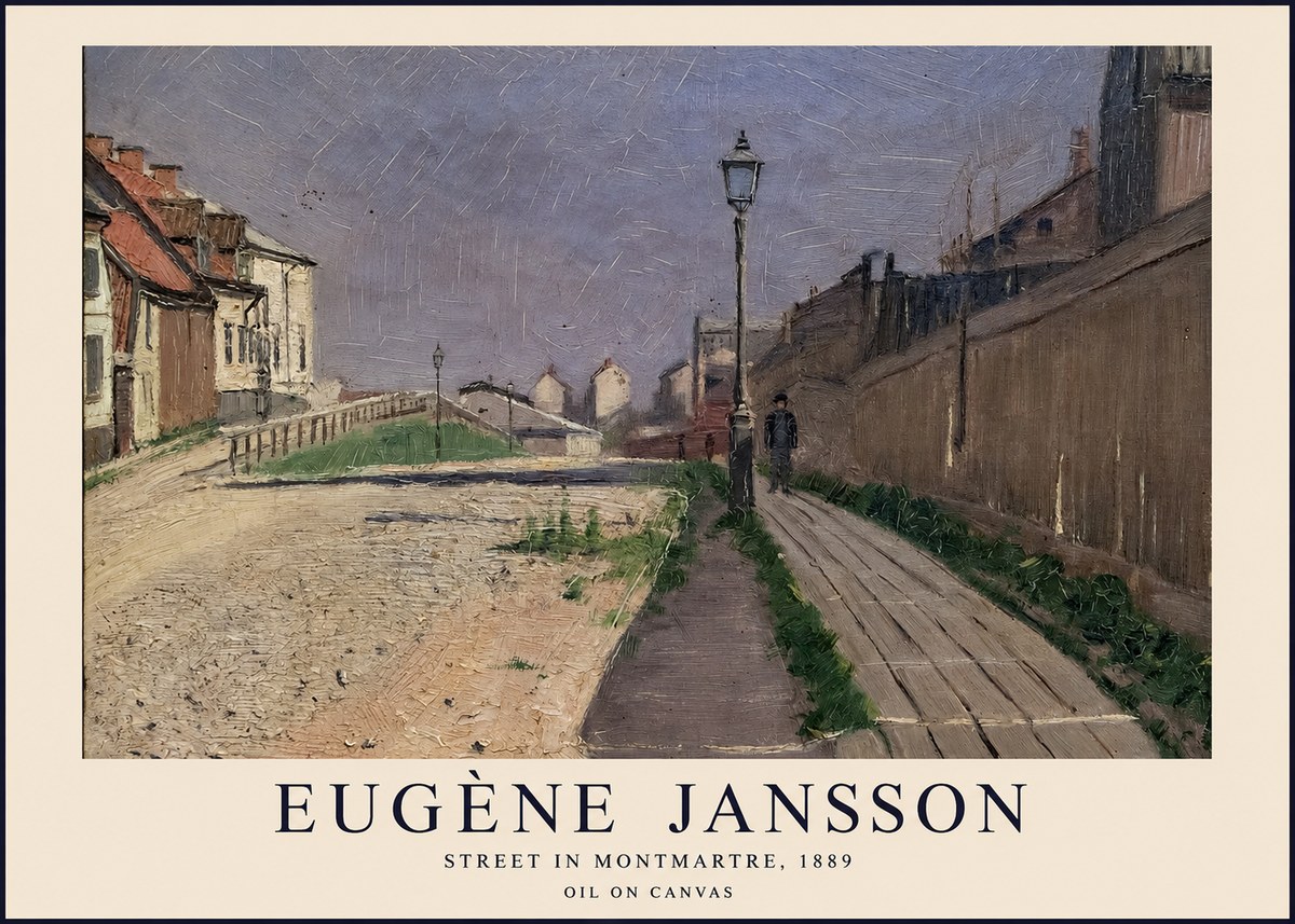 Eugène Jansson Street in Montmartre, 1889 No1 - Poster