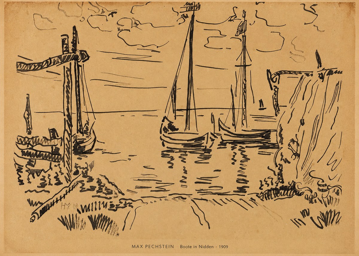 Max Pechstein Boote in Nidden No6 - Poster