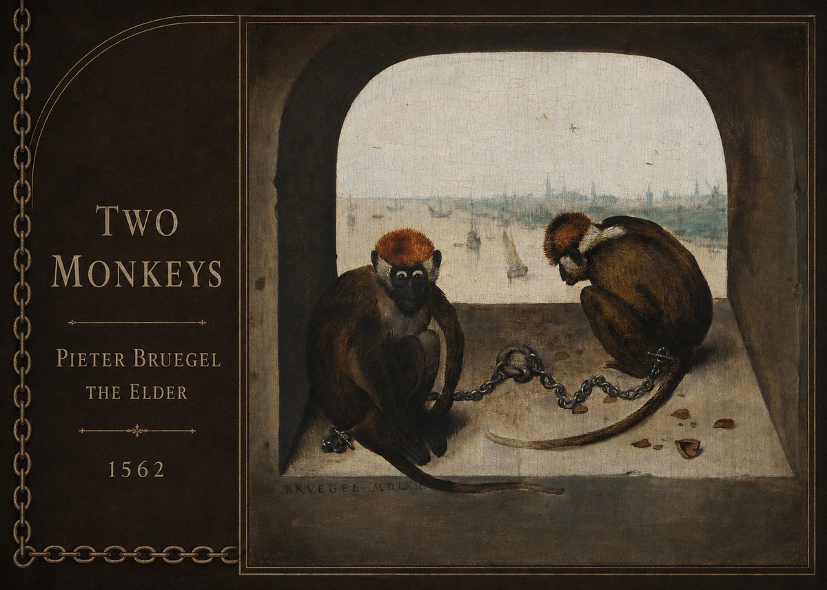 Pieter Bruegel Two Monkeys I No2 - Poster
