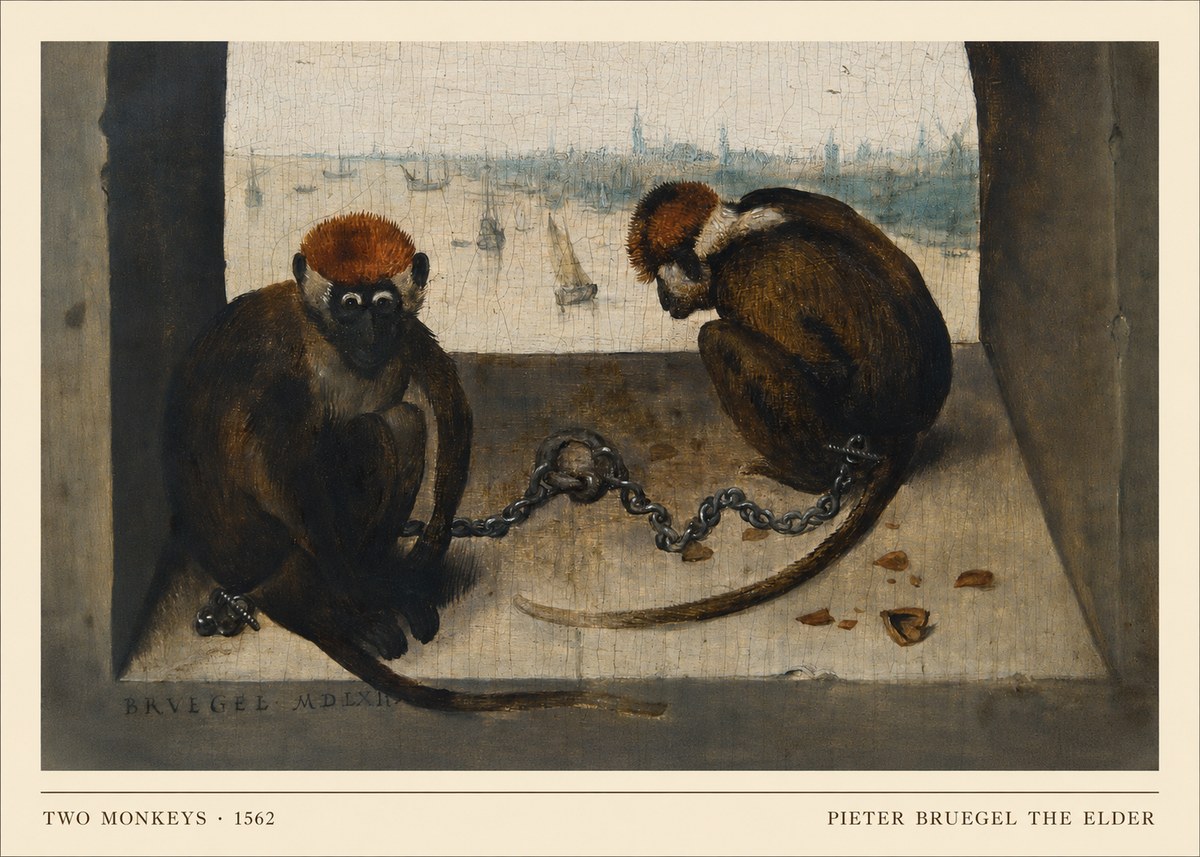 Pieter Bruegel Two Monkeys I No4 - Poster