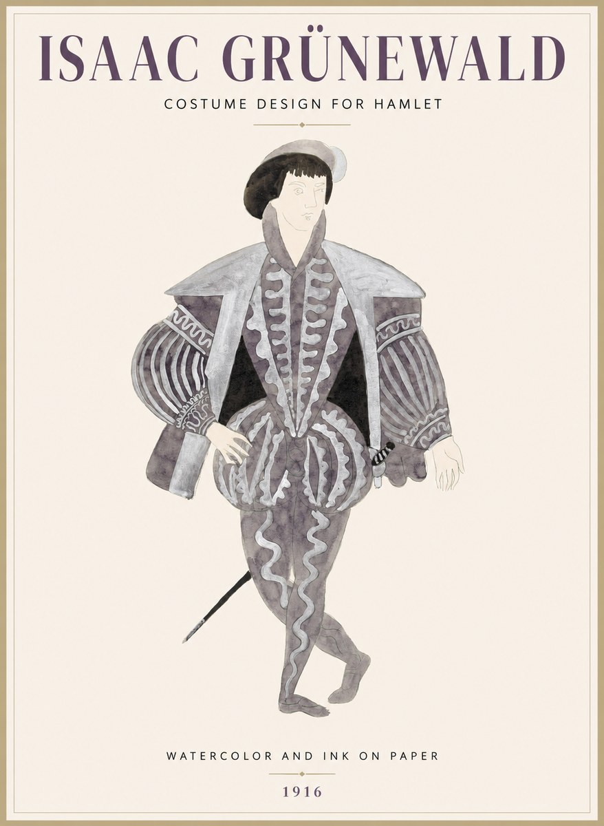 Isaac Grünewald Costume Design for Hamlet No1 - Poster