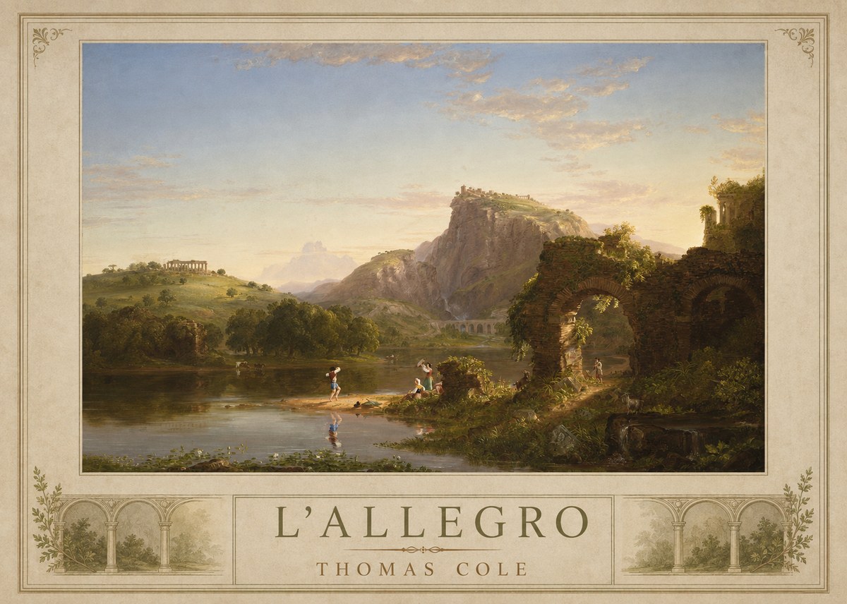 Thomas Cole L'allegro No1 - Poster