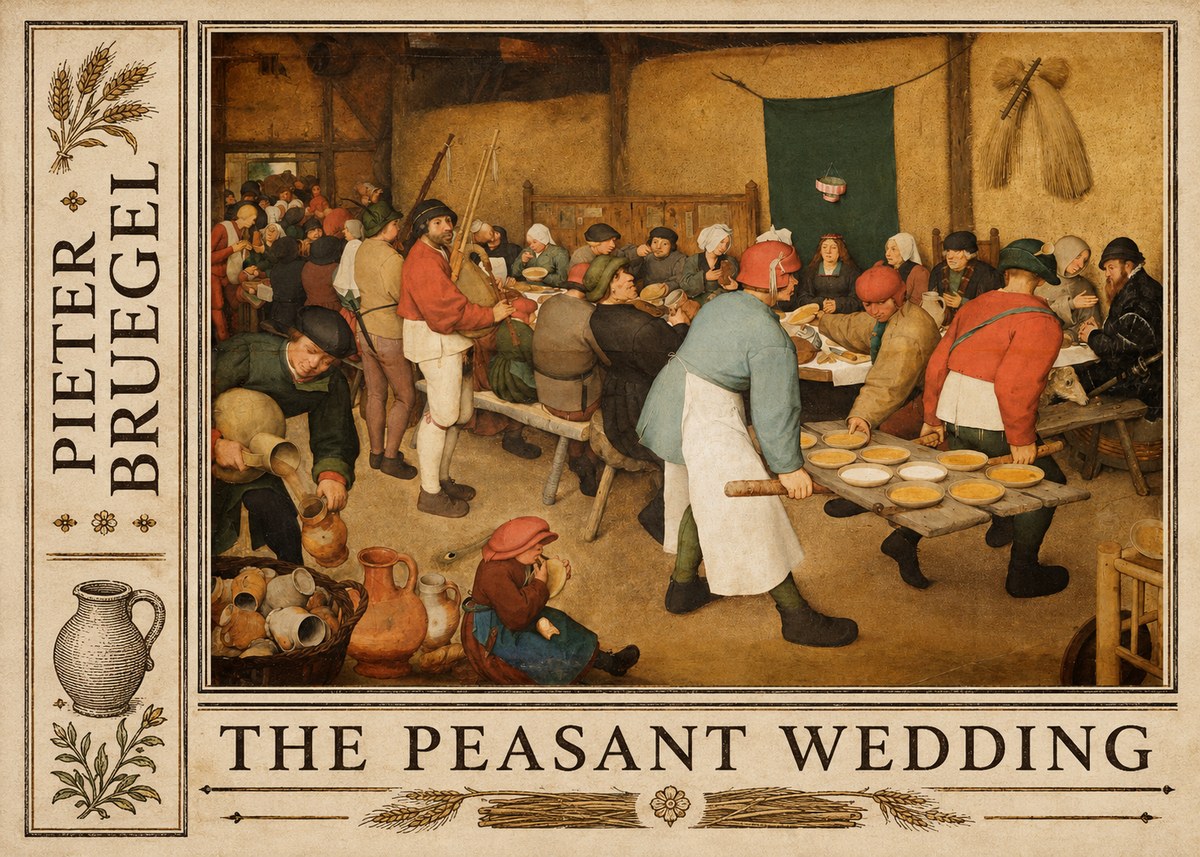 Pieter Bruegel The Peasant Wedding I No2 - Poster