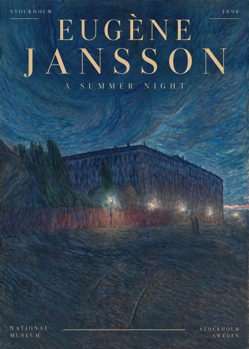 Eugène Jansson Night Effect No5 - Poster