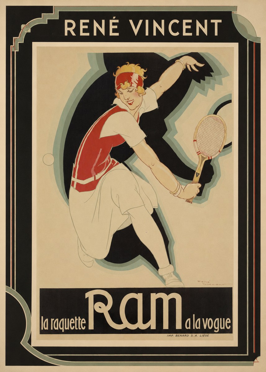 René Vincent Ram La Raquette À La Vogue No1 - Poster