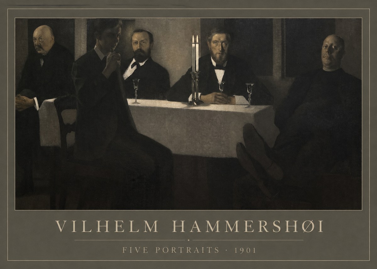 Vilhelm Hammershøi Five Portraits I No1 - Poster