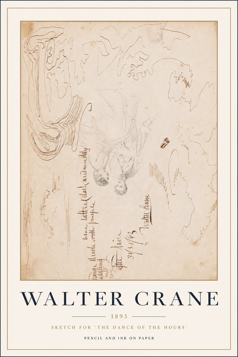 Walter Crane Sketch for 'the Dance of the Hours' No3 - Poster