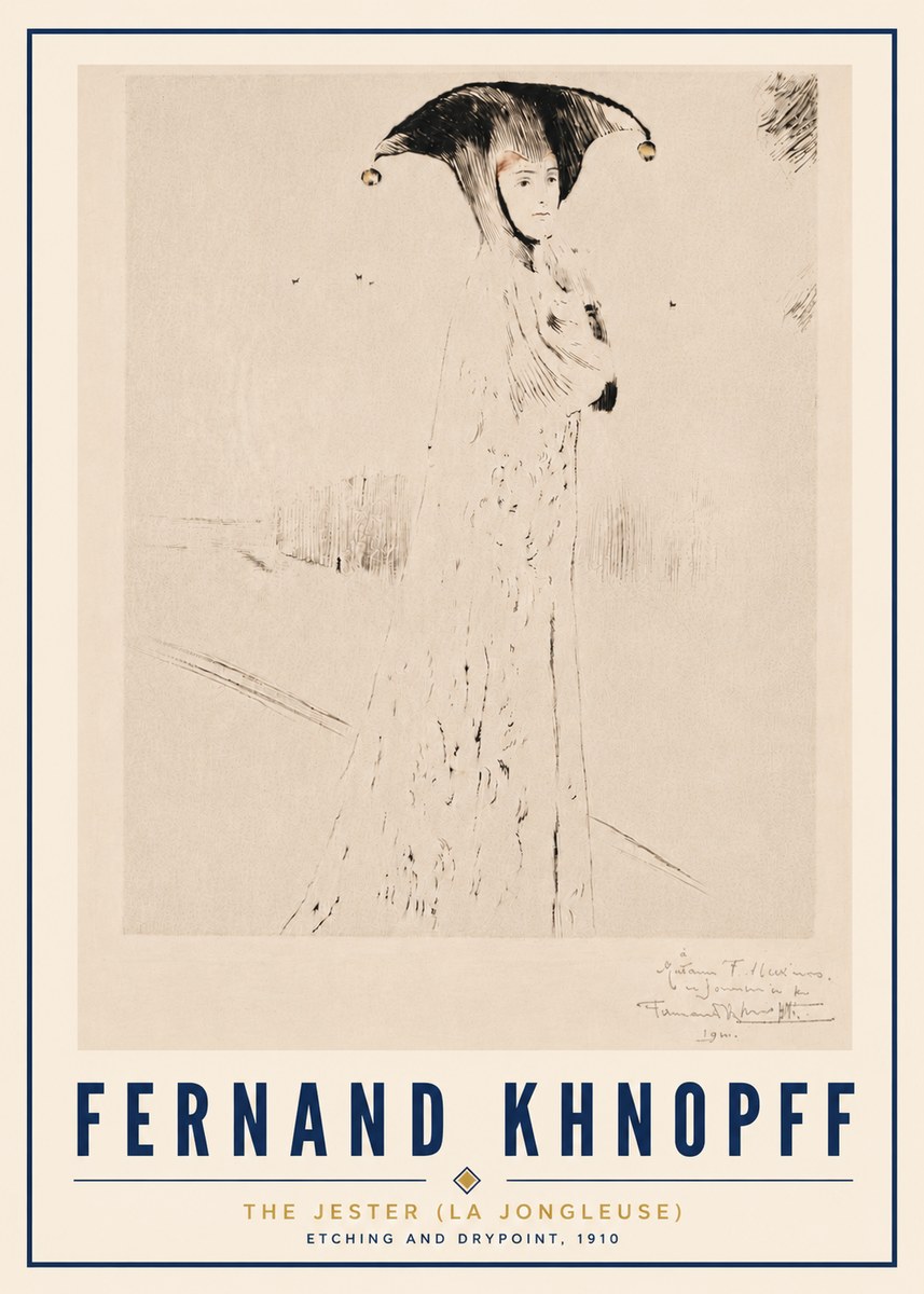 Fernand Khnopff The Jester (La Jongleuse) No5 - Poster