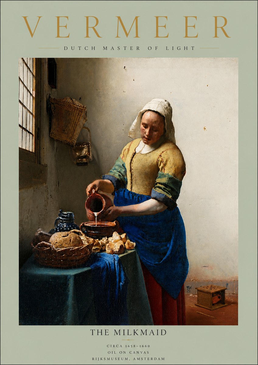 Vermeer The Milkmaid No5 - Poster