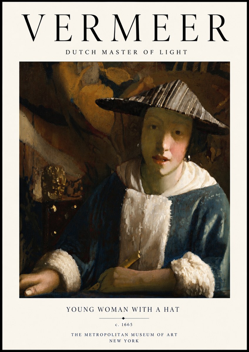 Vermeer Young Woman with a Hat No3 - Poster