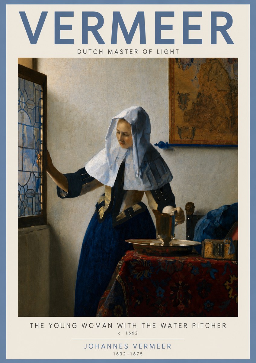 Vermeer The Young Woman with the Water Pitcher No3 - Poster