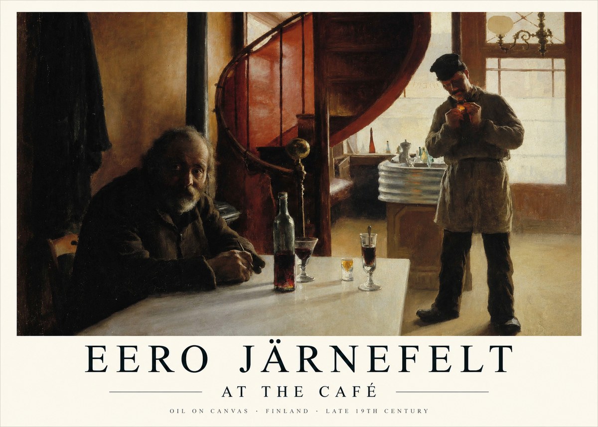 Eero Järnefelt Interior with Two Men No2 - Poster
