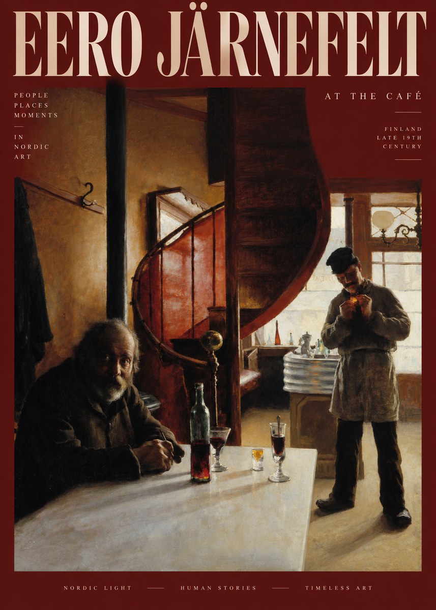 Eero Järnefelt Interior with Two Men No3 - Poster