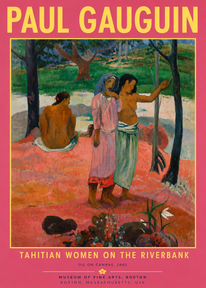 Paul Gauguin Tahitian Women on the Riverbank No5 - Poster