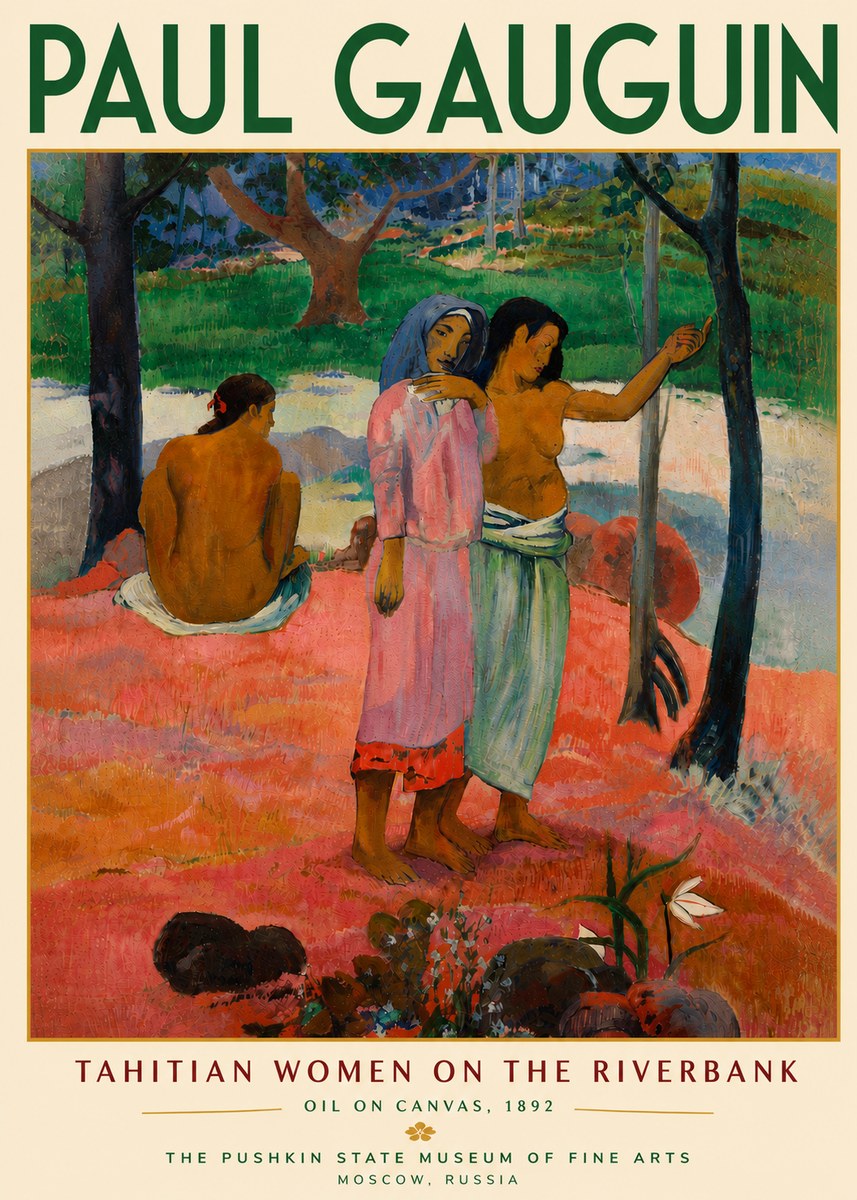 Paul Gauguin Tahitian Women on the Riverbank No6 - Poster