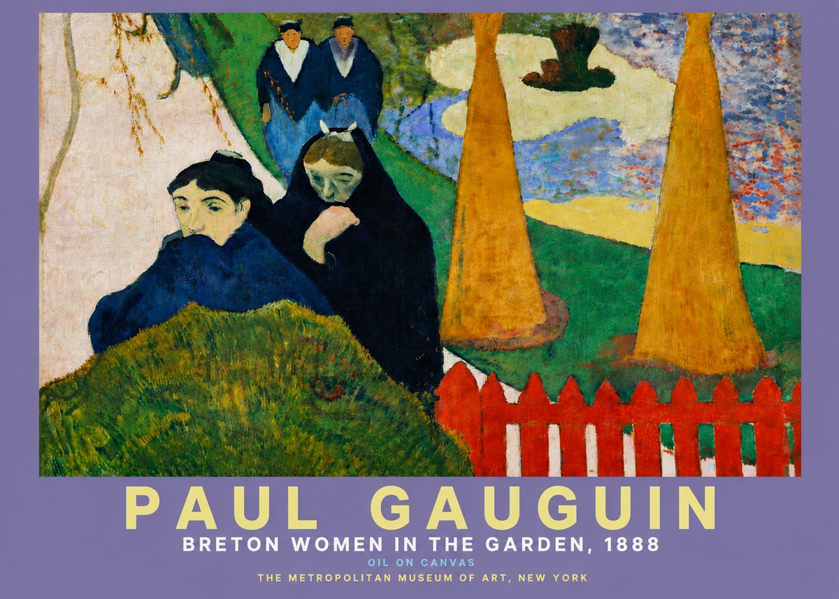 Paul Gauguin Breton Women in the Garden, 1888 No4 - Poster