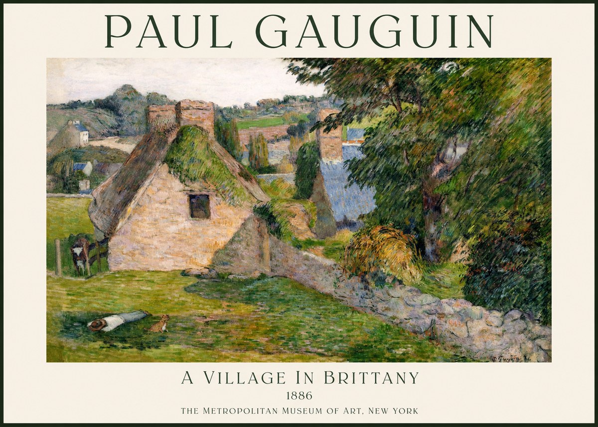 Paul Gauguin A Village in Brittany No1 - Poster