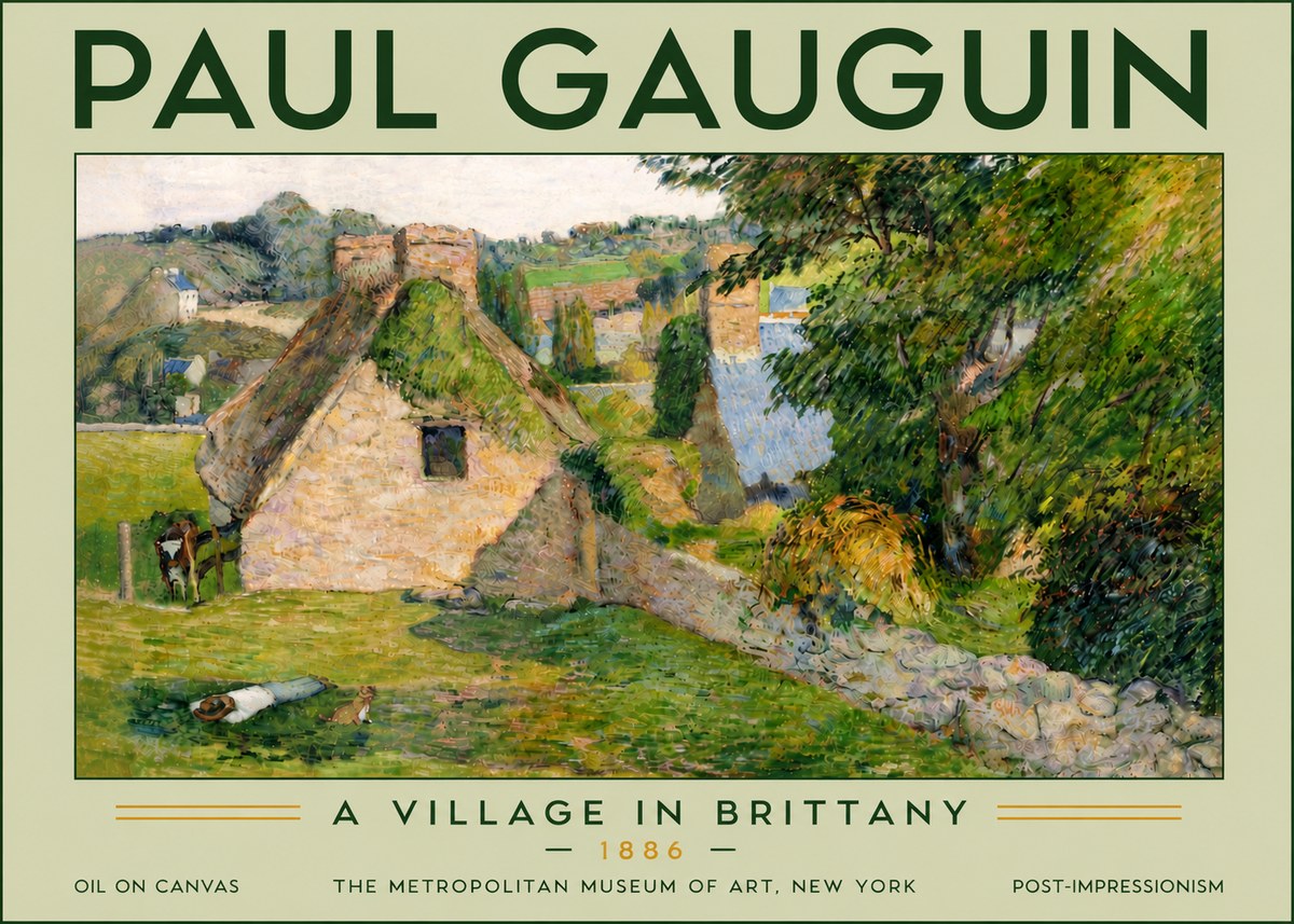 Paul Gauguin A Village in Brittany No6 - Poster