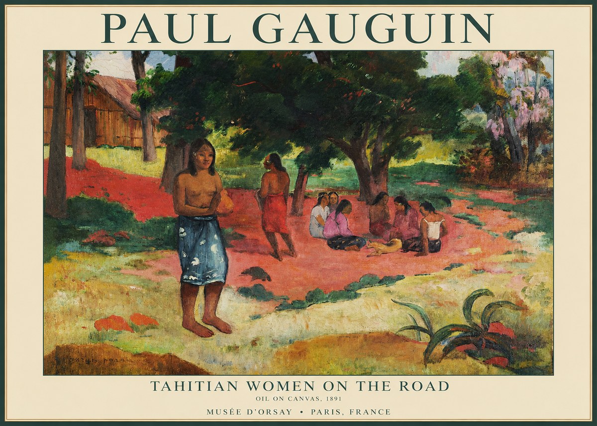Paul Gauguin Tahitian Women on the Road No1 - Poster