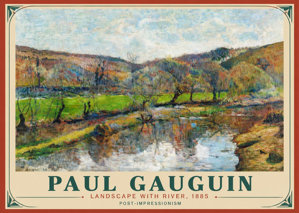 Paul Gauguin Landscape with River, 1885 No4 - Poster
