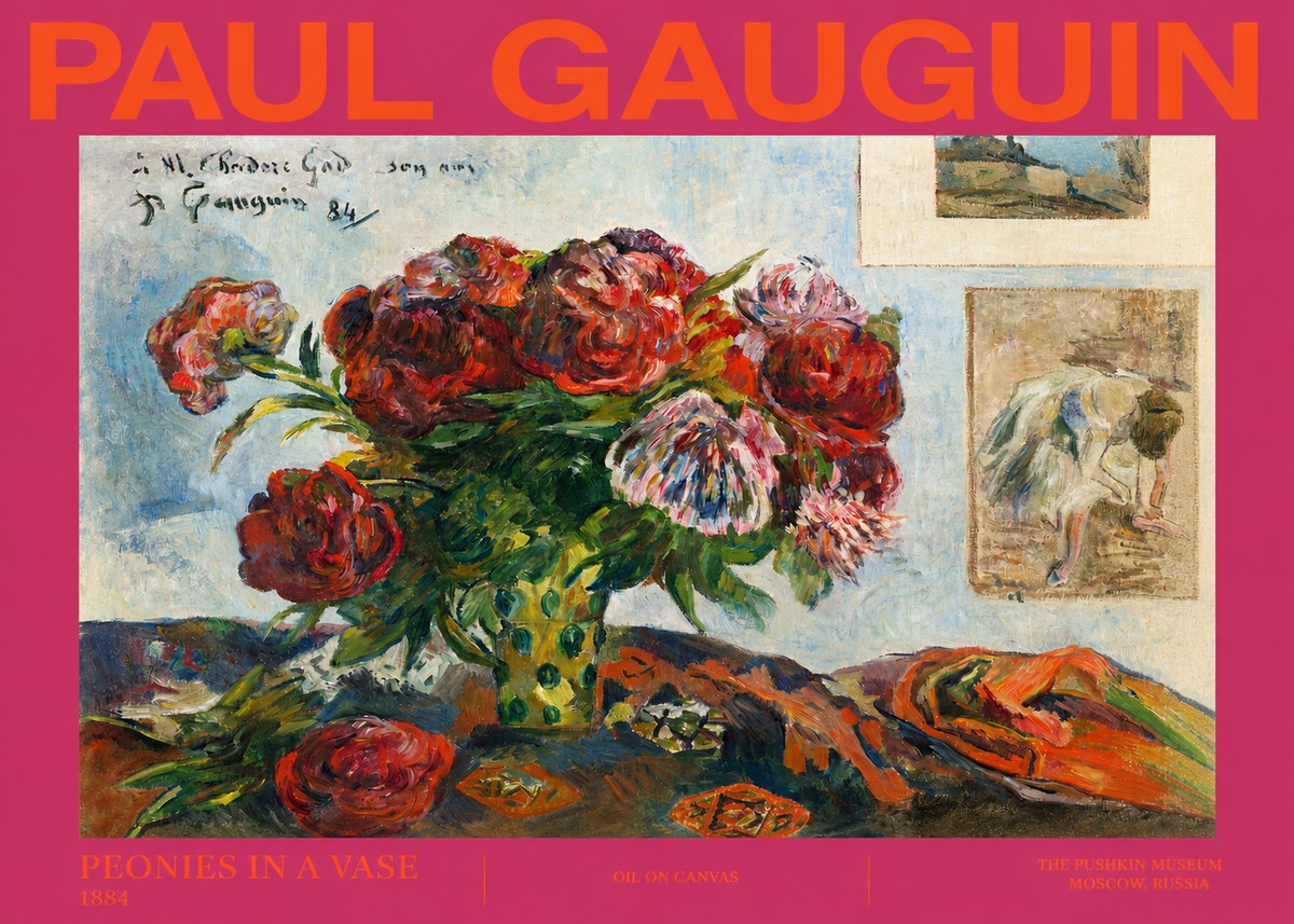Paul Gauguin Peonies in a Vase No2 - Poster