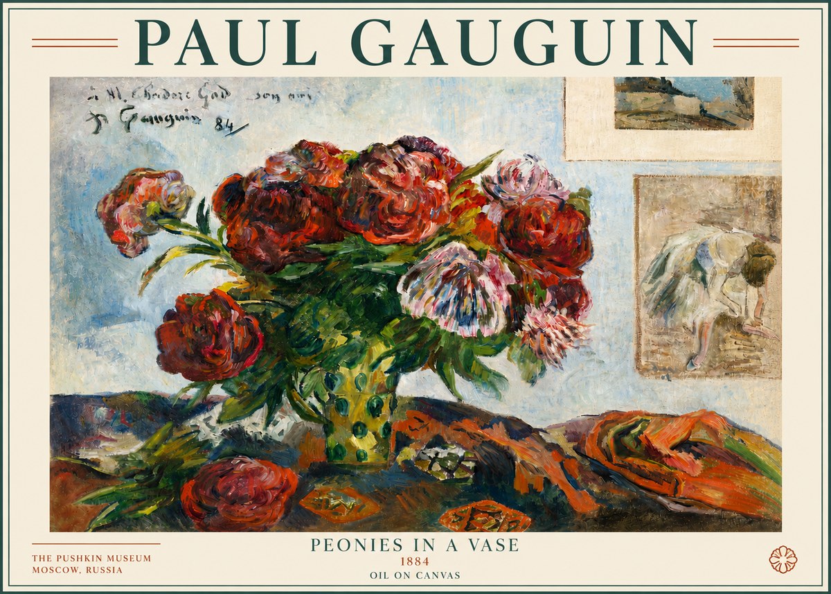 Paul Gauguin Peonies in a Vase No3 - Poster