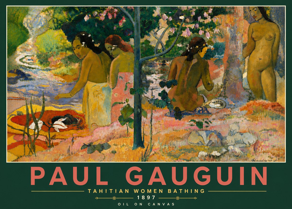 Paul Gauguin Tahitian Women Bathing No6 - Poster