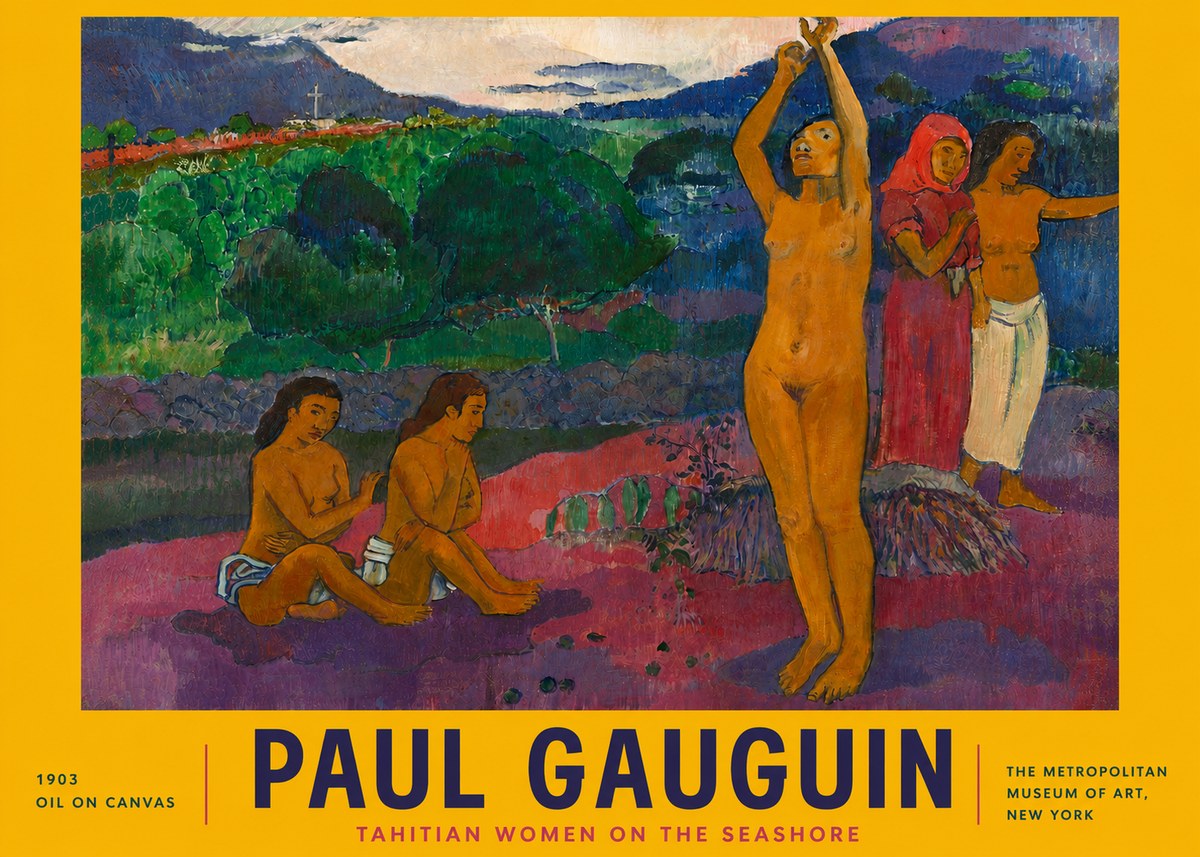 Paul Gauguin Tahitian Women on the Seashore No4 - Poster