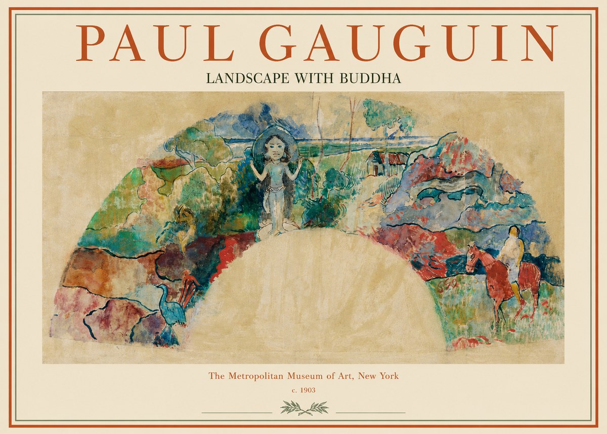 Paul Gauguin Landscape with Buddha No1 - Poster