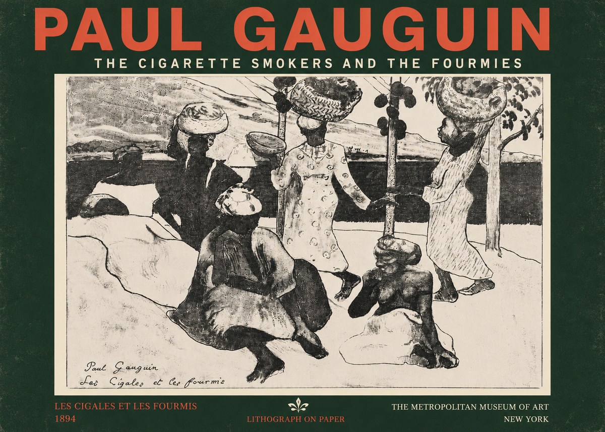 Paul Gauguin The Cigarette Smokers and the Fourmies No4 - Poster