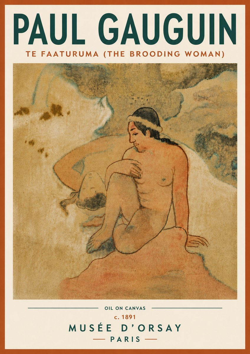 Paul Gauguin Te Faaturuma (the Brooding Woman) No5 - Poster
