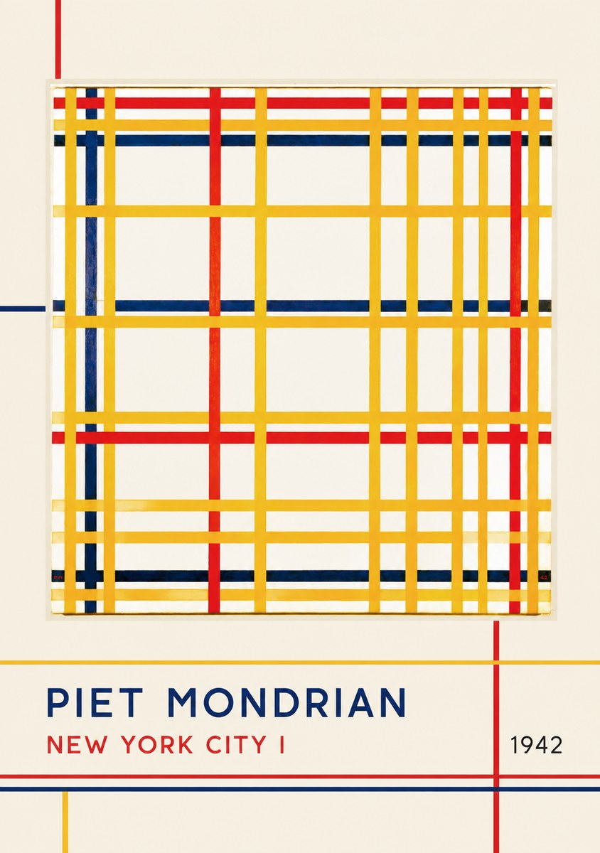 Piet Mondrian New York City I No3 - Poster