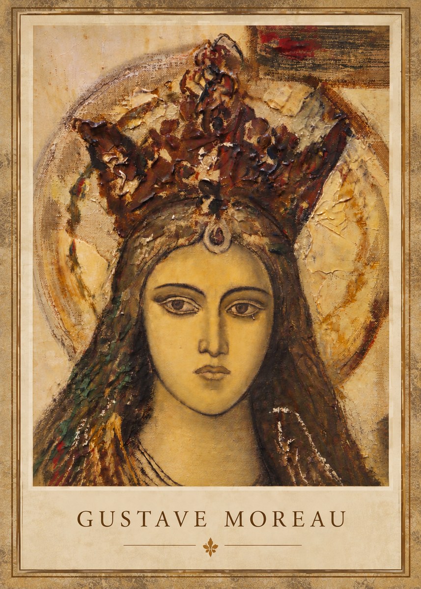 Gustave Moreau Head of a Woman with a Tiara No5 - Poster