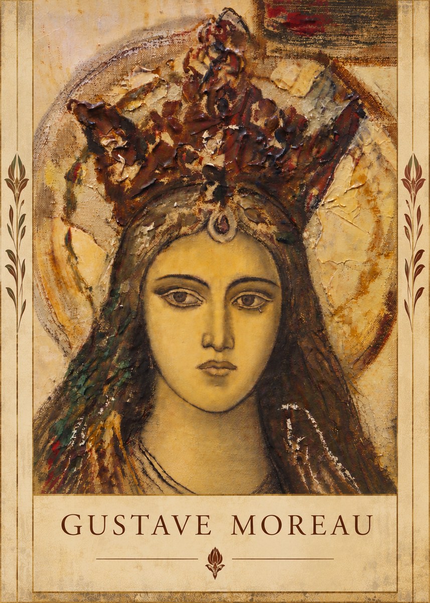Gustave Moreau Head of a Woman with a Tiara No6 - Poster