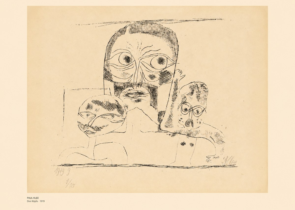 Paul Klee Drei Köpfe No6 - Poster