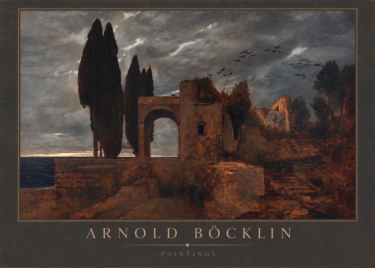 Arnold Böcklin Villa by the Sea I No2 - Poster