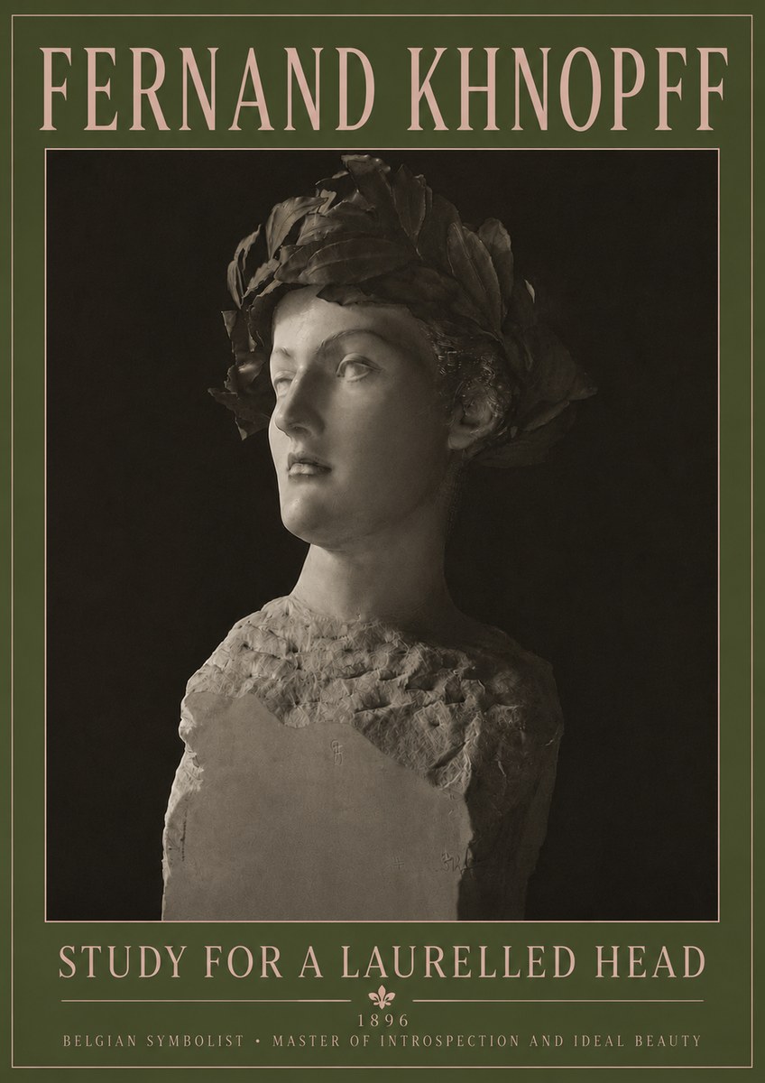 Fernand Khnopff Study for a Laurelled Head No5 - Poster