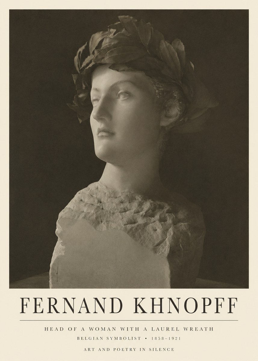 Fernand Khnopff Study for a Laurelled Head No6 - Poster
