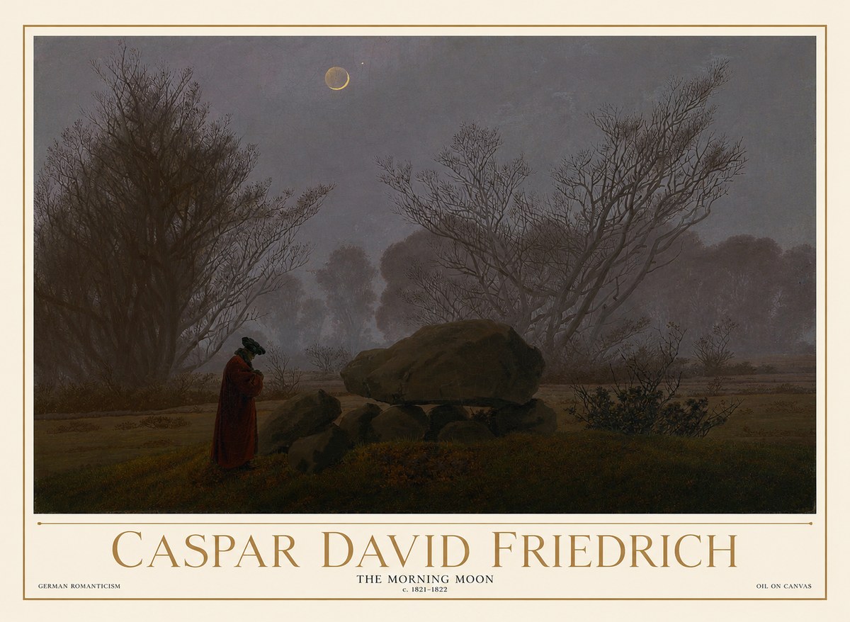 Caspar David Friedrich The Morning Moon No1 - Poster