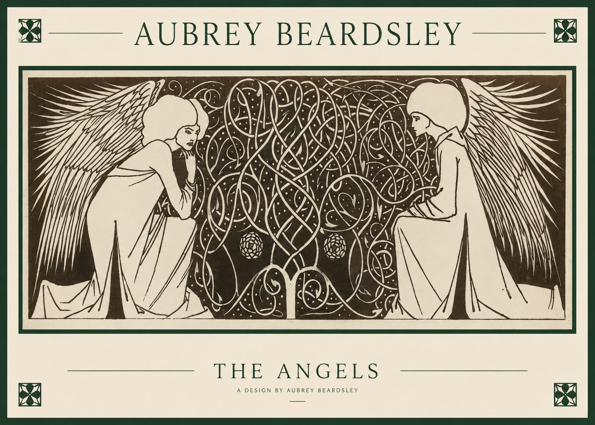 Aubrey Beardsley Two Angels No6 - Poster