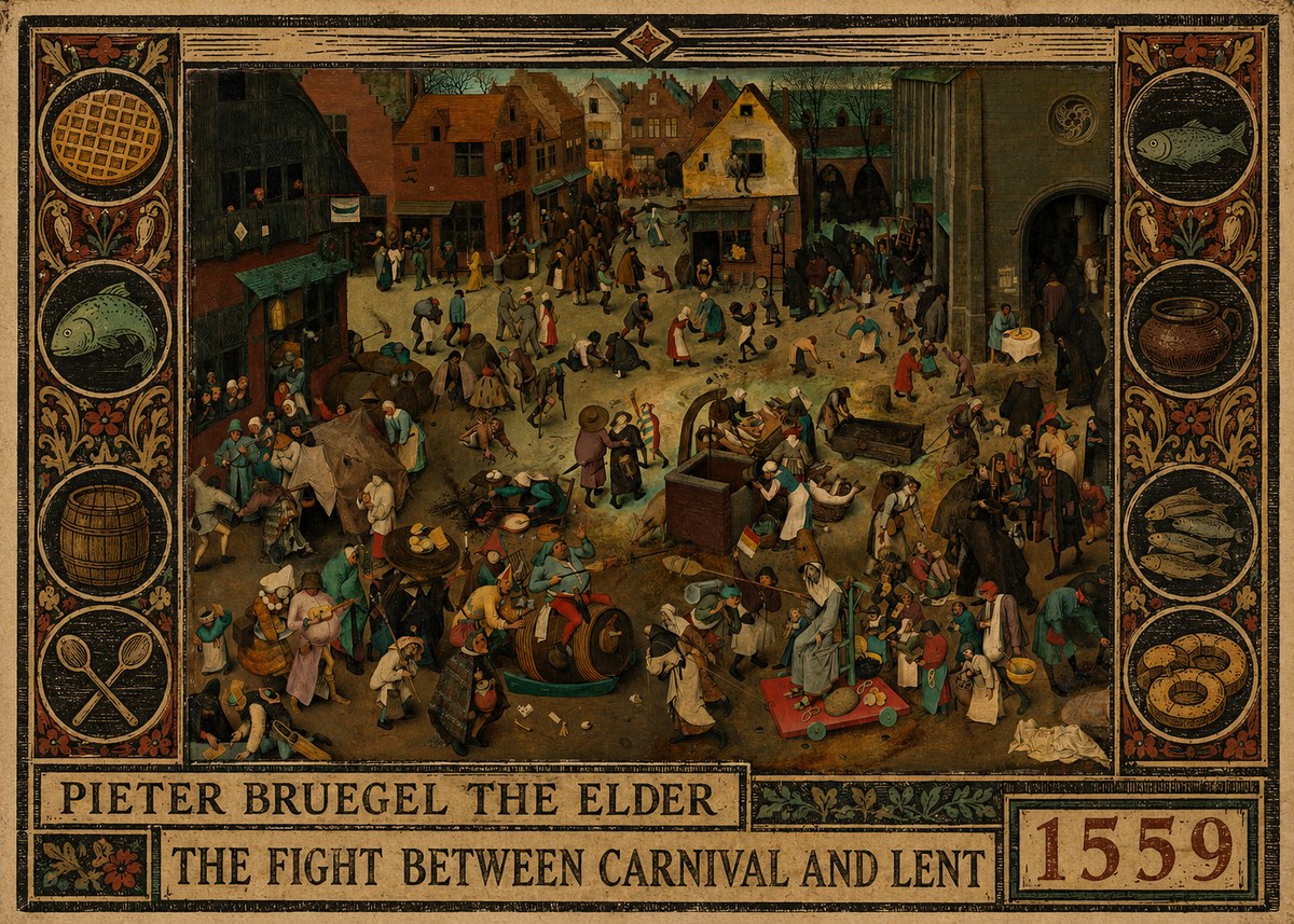 Pieter Bruegel The Fight Between Carnival and Lent II No2 - Poster