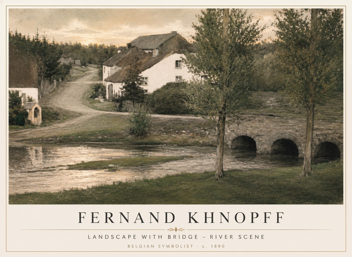 Fernand Khnopff Bridge at Froidmont No4 - Poster